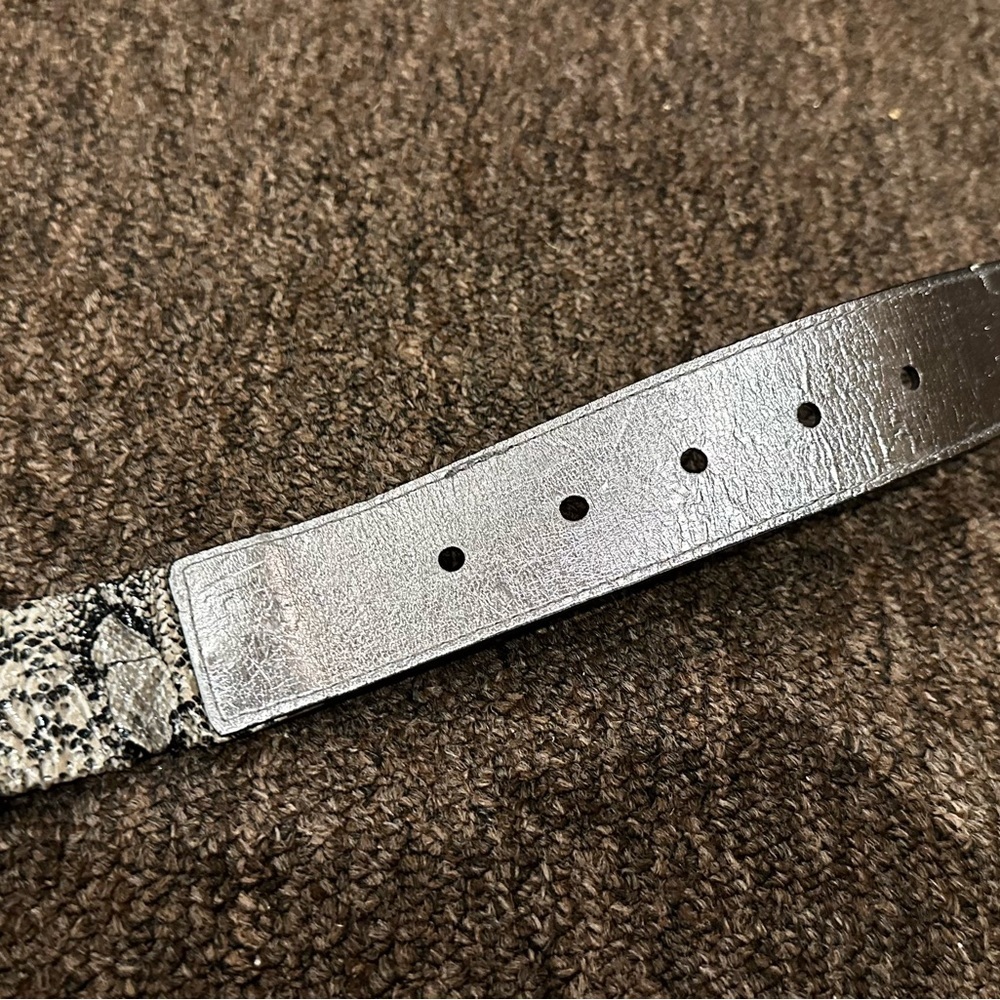 NWT Retail $45 Michael Kors Women’s shiny leather snakeskin brown belt sexy S/M - Picture 3 of 6